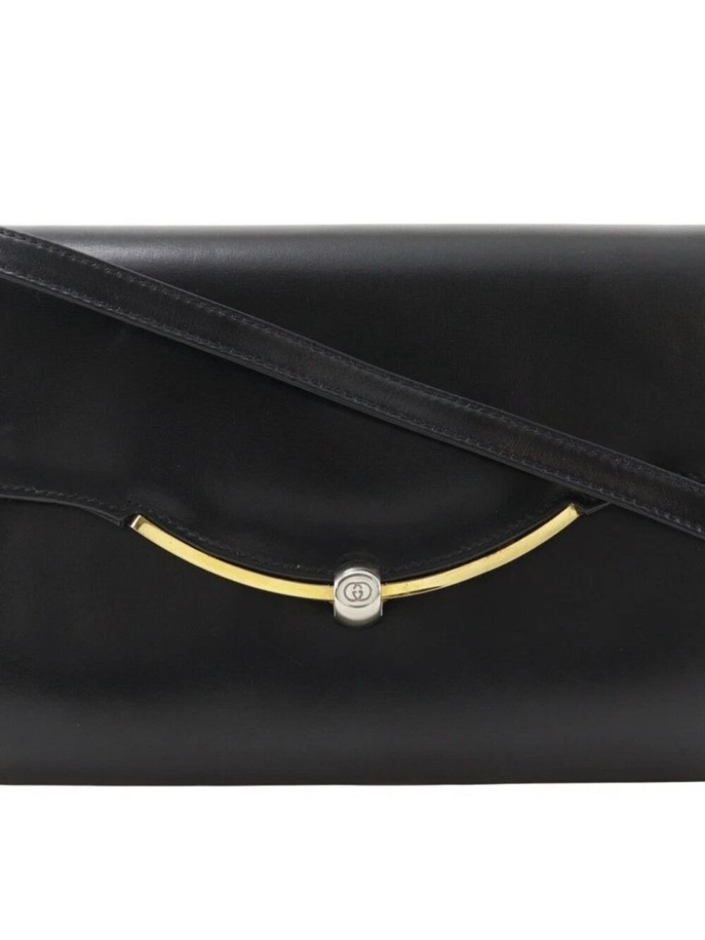 GUCCI Old Gucci Shoulder Bag 2-way clutch black Calfskin Women